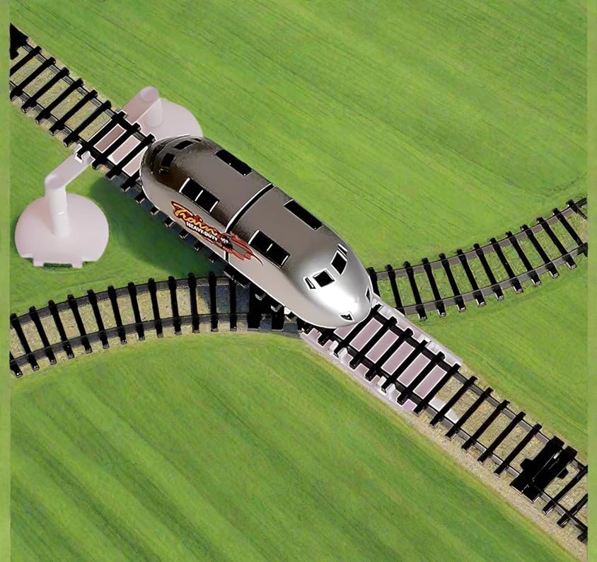 Image of Electric Bullet Train Toy Set with Curved Track & Railway Signals | Realistic Train Engine, Track Accessories, Interactive Playset | Educational Gift for Kids Boys & Girls