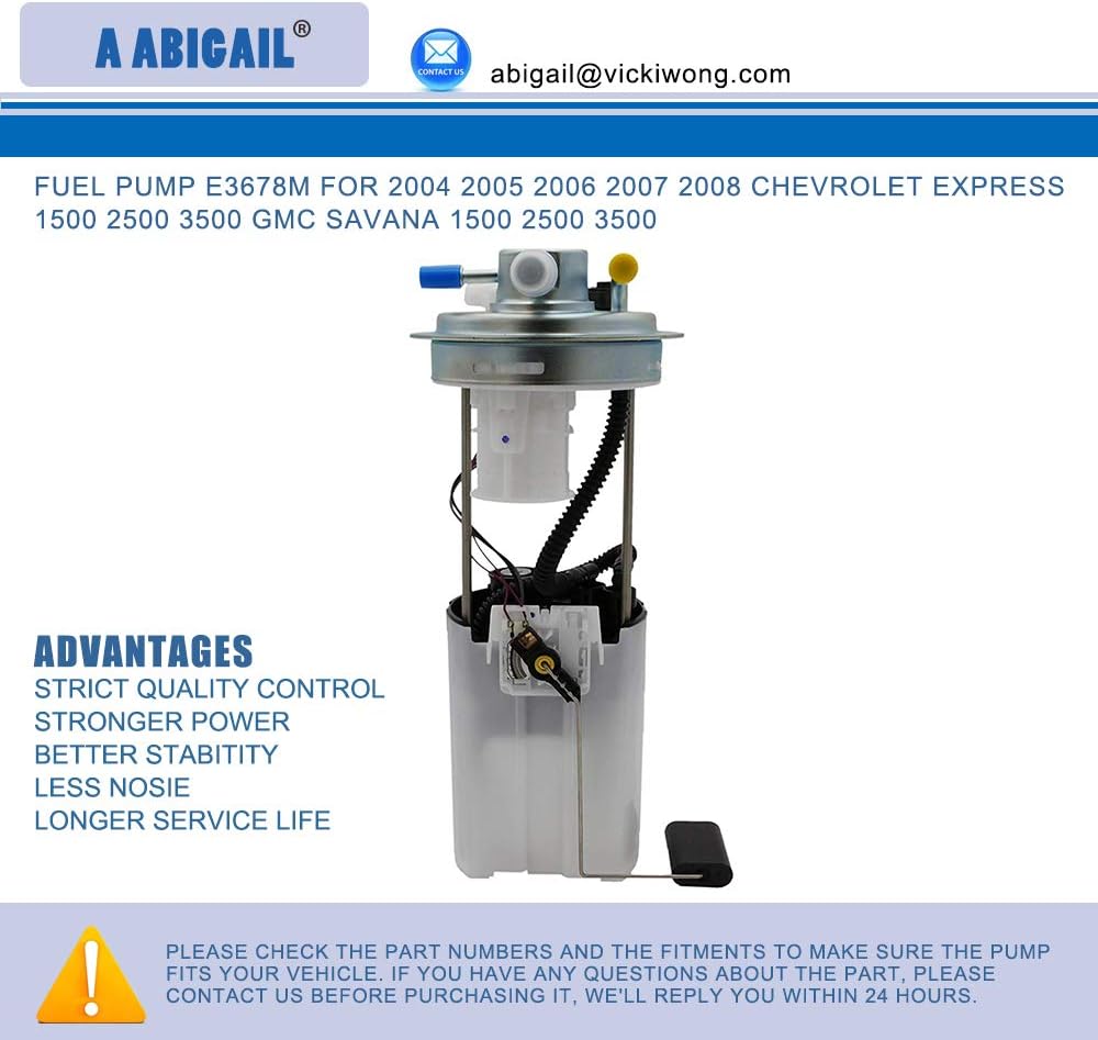 Fuel Pump E3678M Replacement for Compatible with 2004 2005 2006 2007 2008 Chevy Express 1500 2500 3500 GMC Savana 1500 2500 3500 (ONLY for gas fuel type)
