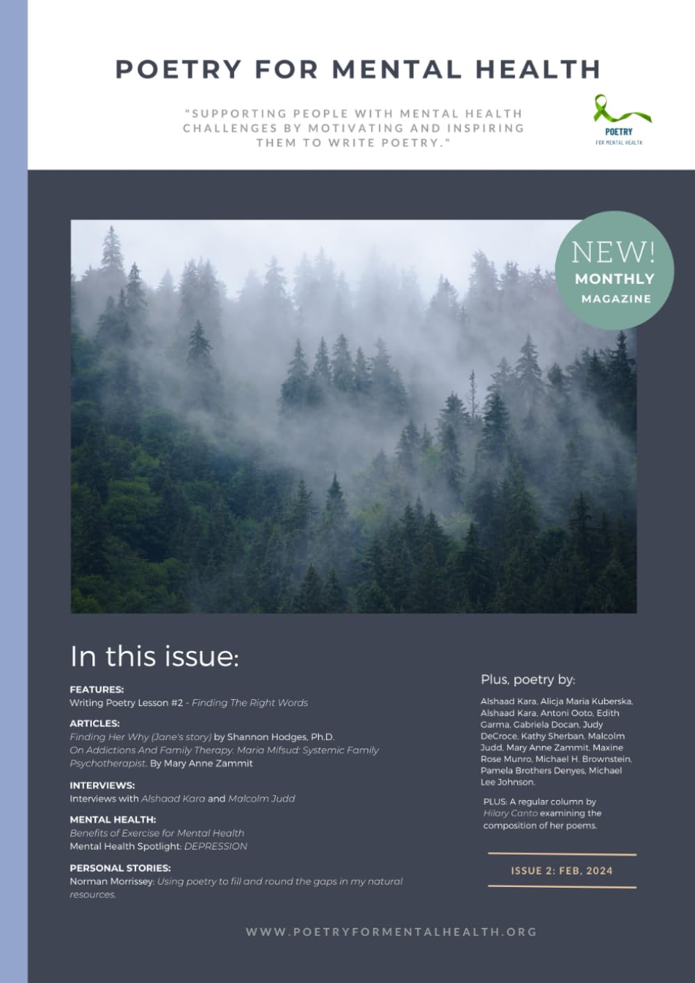 Poetry for Mental Health: Issue 2 - Feb 2024 (Poetry for Mental Health magazine)