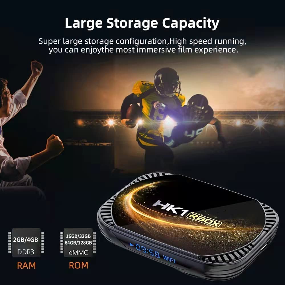 Android TV Box 4GB RAM 128GB Rom con Tastiera Wireless, S905X4 Quad-Core 64Bit Android Box, Supporto 2.4G/5.8Ghz WiFi 100 LAN BT 4.2 3D/6K Utral HD/H.265,2gb+16gb