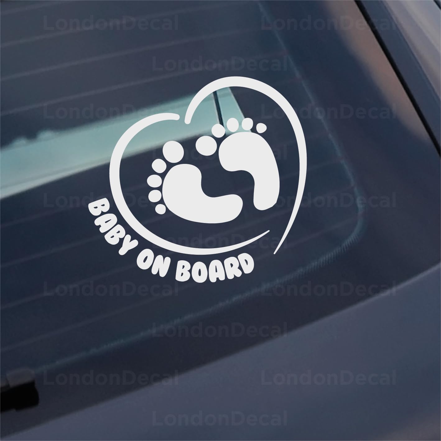 Baby ON Board | Footsteps Footprints Design | Car Window Bumper Vinyl Decal Sticker |
