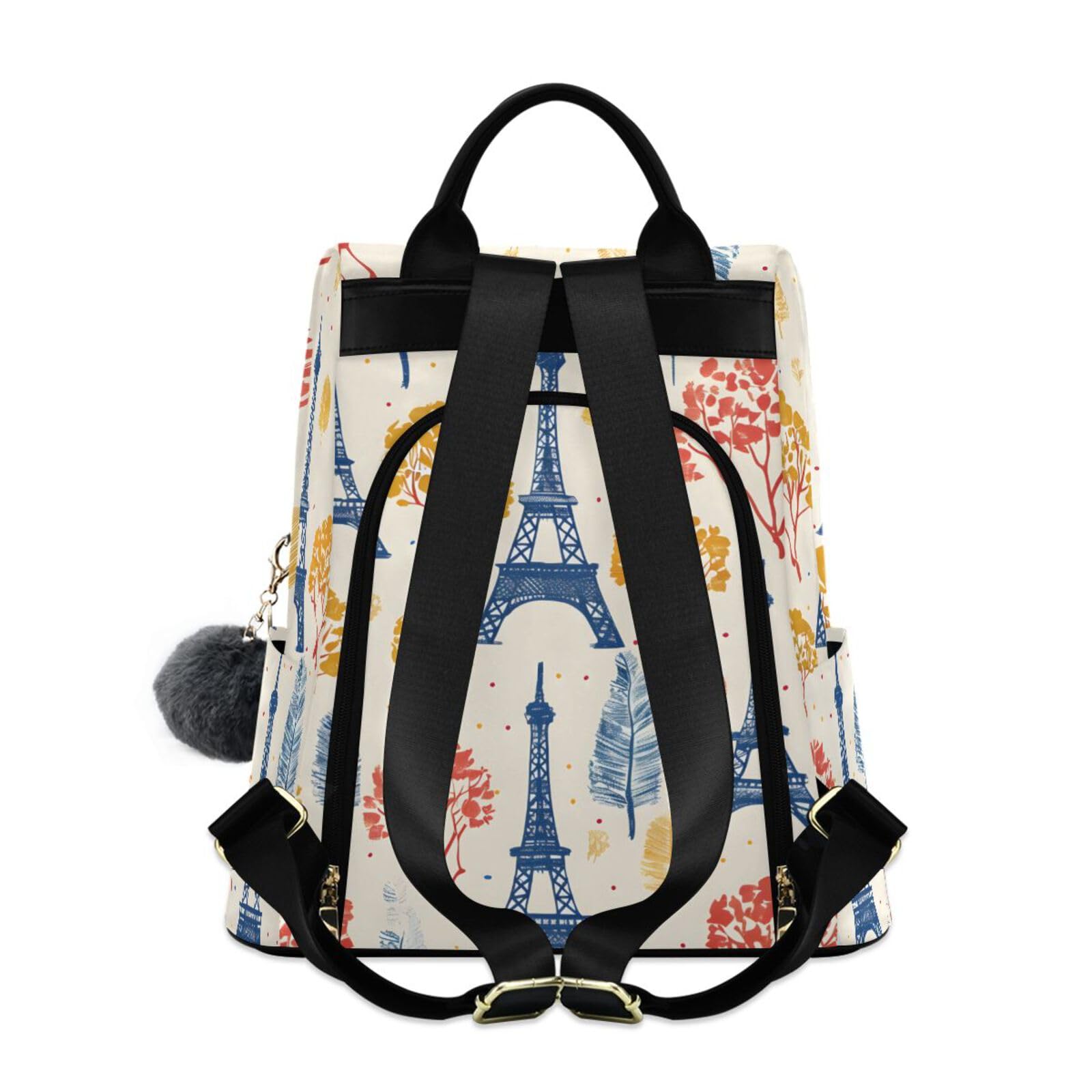 Paris Towers Trees Backpack for Women Anti Theft Large Fashion Travel Shoulder Bag Purse Rucksack Lightweight