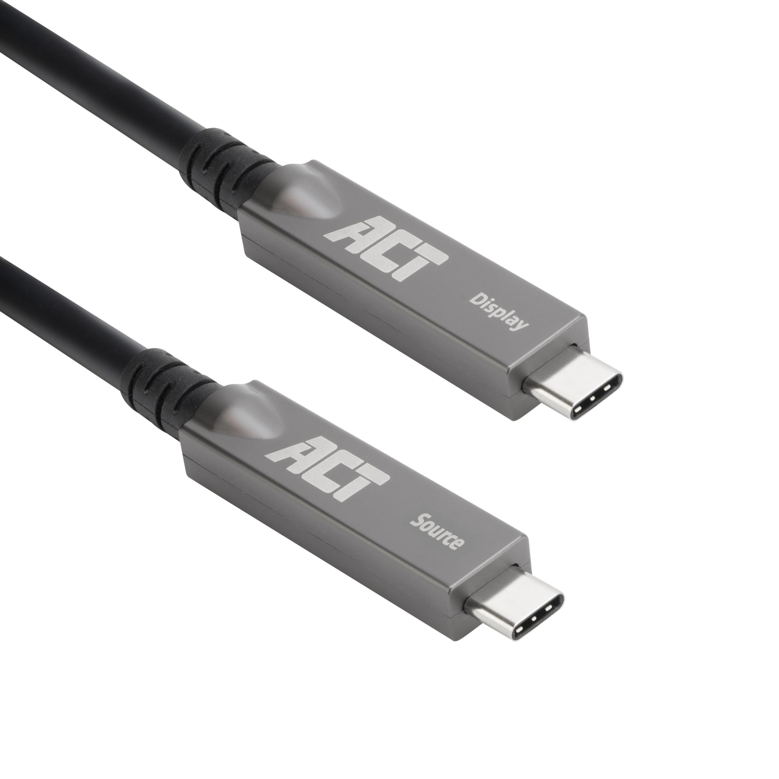 ACT Aktywny kabel optyczny USB C (AOC) 3 m, USB C Video kabel USB 3.2 Gen2, wysoka prędkość 10 Gb/s, aktywny kabel optyczny USB C, do paneli dotykowych, wideokonferencji – AK4323