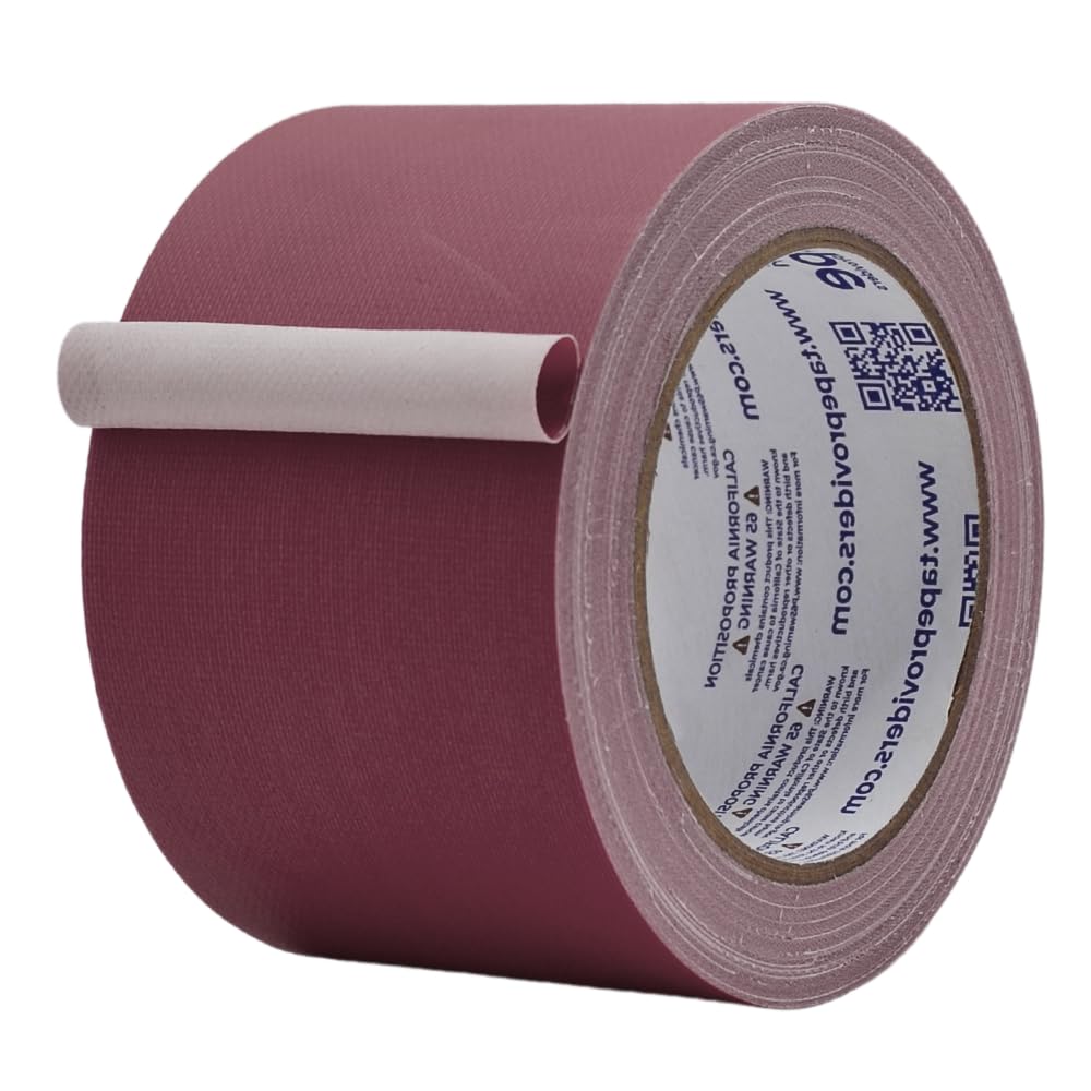MAT Gaffer Tape Burgundy Low Gloss Finish Film, 3 inch x 60 Feet, Residue Free, Non Reflective, Secure Cords to Stages, Great for Concerts or Trade Shows, Weddings, & Floor Marking