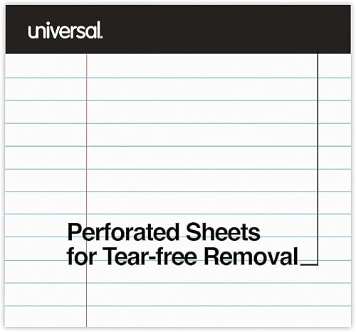 Miniatura 4 de Universal 30630 Bloc de escritura a rayas premium, blanco, 8 12 x 11, legalancho, 50 hojas, 6 blocs (Unv30630)