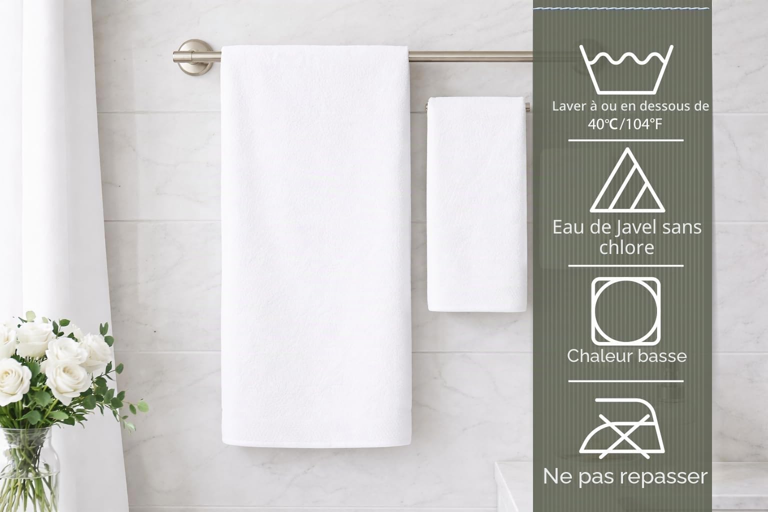 Caramont Lot de 6 Serviettes de Bain 50x90 cm – 100% Coton, Ultra Douces, Très Absorbantes, Séchage Rapide, Qualité Hôtelière – Blanc – pour Salle de Bain, Douche, Gym, Hôtel et Spa