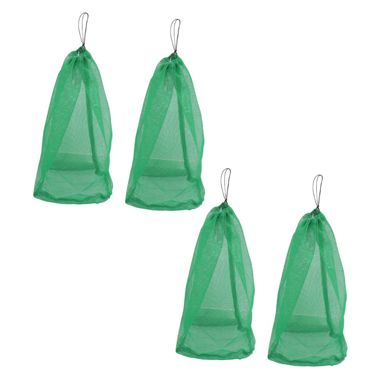 VANZACK 4Pcs Portable Fishing Net Bag Drawstring Design for Carrying Quick Drying Nylon Material for Fishing Diving Opening Depth