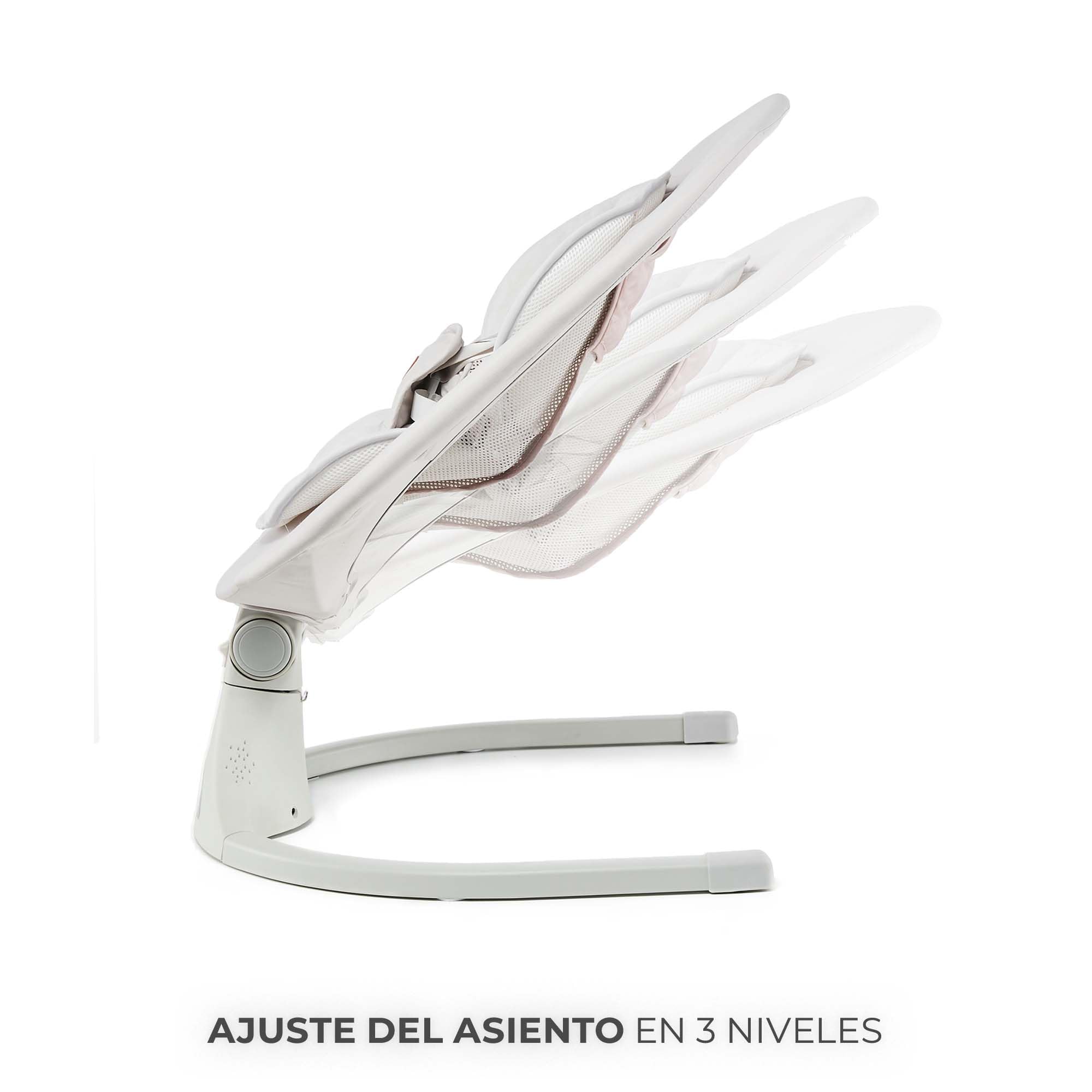 Kinderkraft TULSY Balancín eléctrico para bebé, 5 niveles de intensidad, silla saltante para bebés, 12 melodías preestablecidas, juguetes desmontables, ajustable, ligero, Bluetooth y USB, arnés de 5