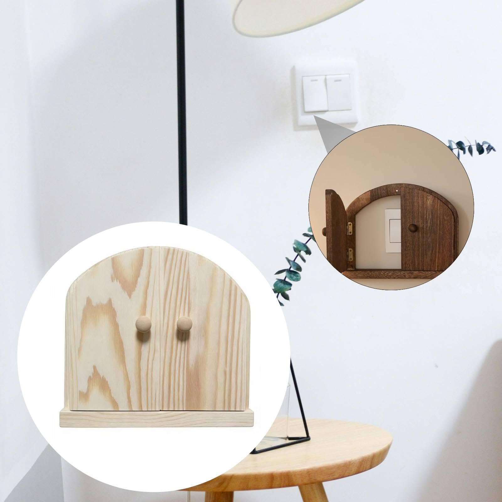 Tapa para Enchufe con Marco de Madera, Protección Decorativa para Puertas Y Paredes, Adecuada para Sala de Estar, Habitación Infantil Y Pasillo, Madera