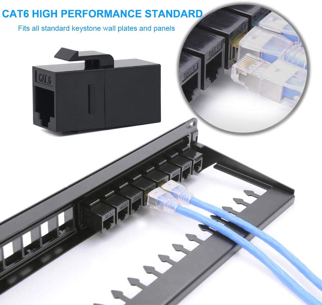 RJ45-Koppler Cat6 Cat 6 Cat 5 Cat5 Cat5e Keystone Jack Netzwerkkabel Kupplungen Extender Adapter Wand Inline Patch Panel Connectors