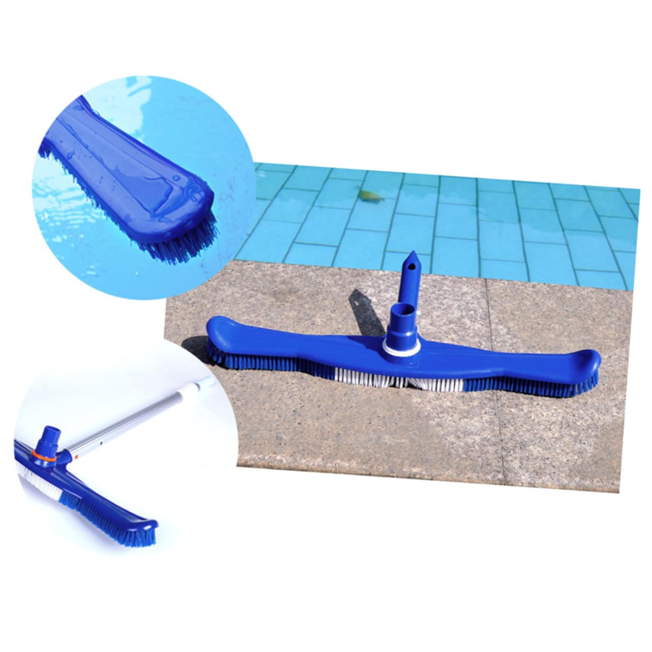 Abaodam Brosse de Piscine 20 Pouces Poils en Plastique Robustes, Brosse de Nettoyage pour Murs et Sols, Adaptée Balayage Intérieur et Extérieur