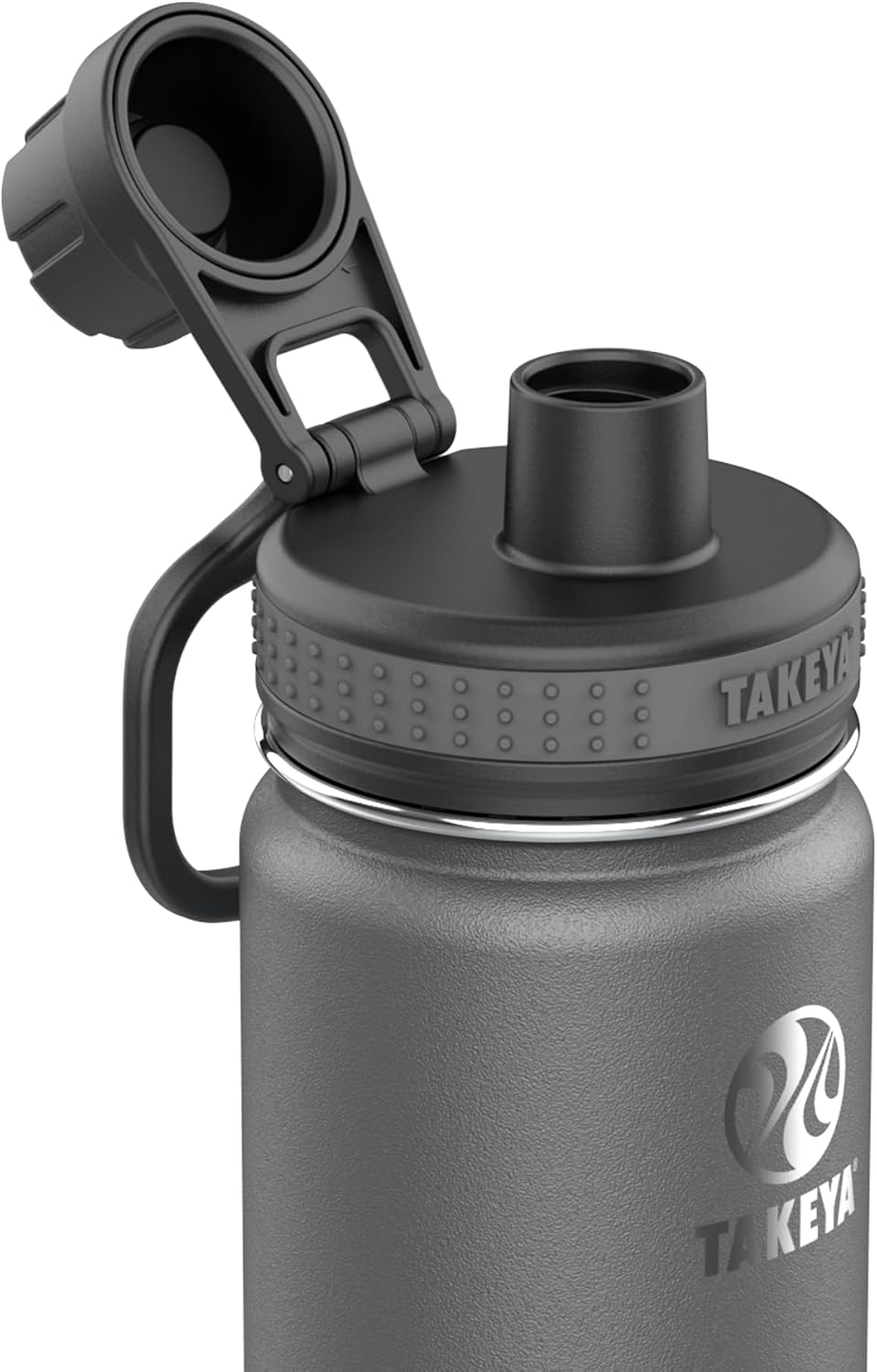Takeya Originals 18 oz Vacuum Insulated Stainless Steel Water Bottle - Leakproof & BPA-Free Spout Lid - Keeps Drinks Cold 24 Hrs/Hot 12 Hrs - Double-Wall Design - Ideal for Active Lifestyles, Graphite - Image 2