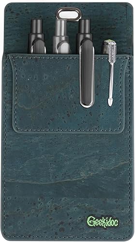 Geekidoc Protector de bolsillo de corcho portugués premium para hombres Protectores de bolsillo multiusos para camisas y abrigos de laboratorio