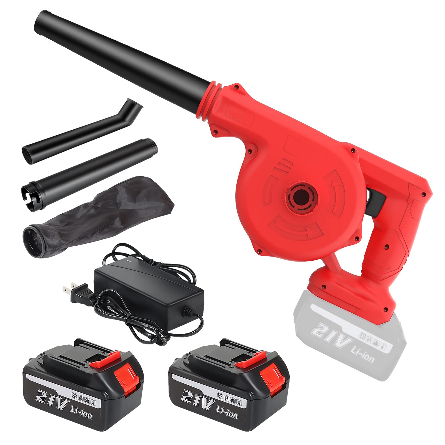 一台二役 ブロワー/大容量(21V,4000mah)バッテリー2個付き/送風機 