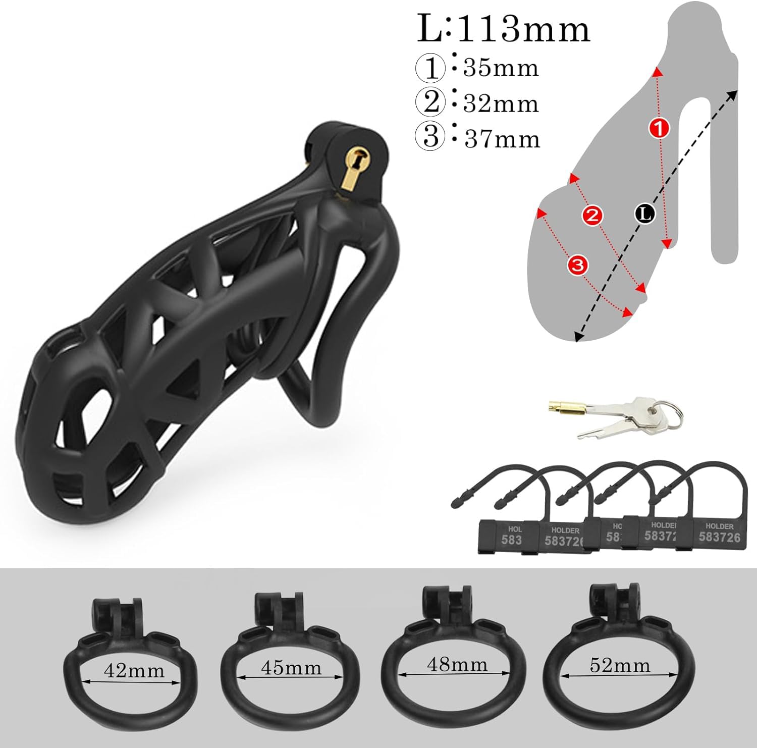 Support léger en résine structure 3D anti-chute antivol Sangle secondaire complémentaire 4 boucles F408