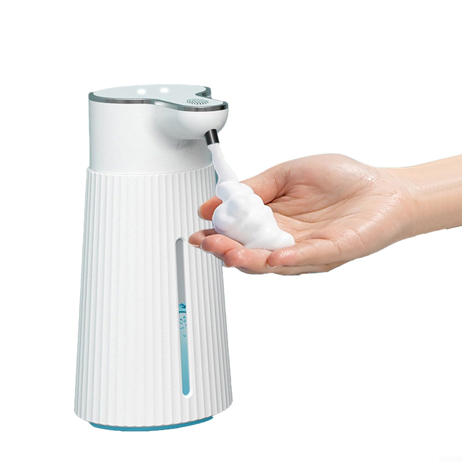 Foam Soap Dispenser, Automatic Sensing Soap Dispenser Soap Pump 400 ML Rechargeable Non-Touch Wall Mounted for Home- Foam