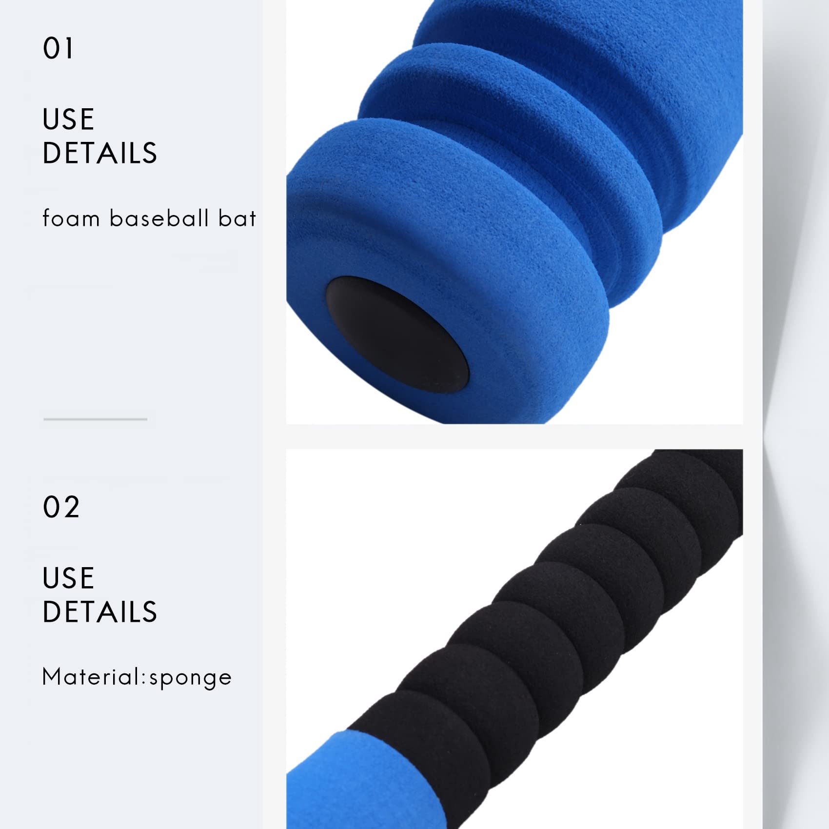 Batte de Baseball en Mousse avec de de Baseball pour Enfants de 3 à 5 Ans, Bleu
