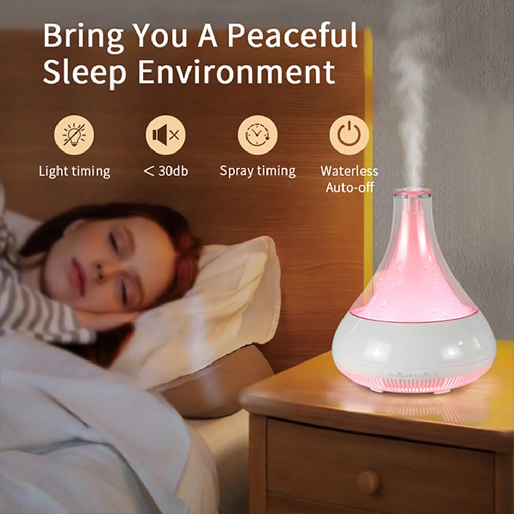 Diffusore di oli essenziali wireless smart WiFi, compatibile con Alexa e Google Home, app per telefono e controllo vocale, grande diffusore a ultrasuoni, impostazioni LED e timer