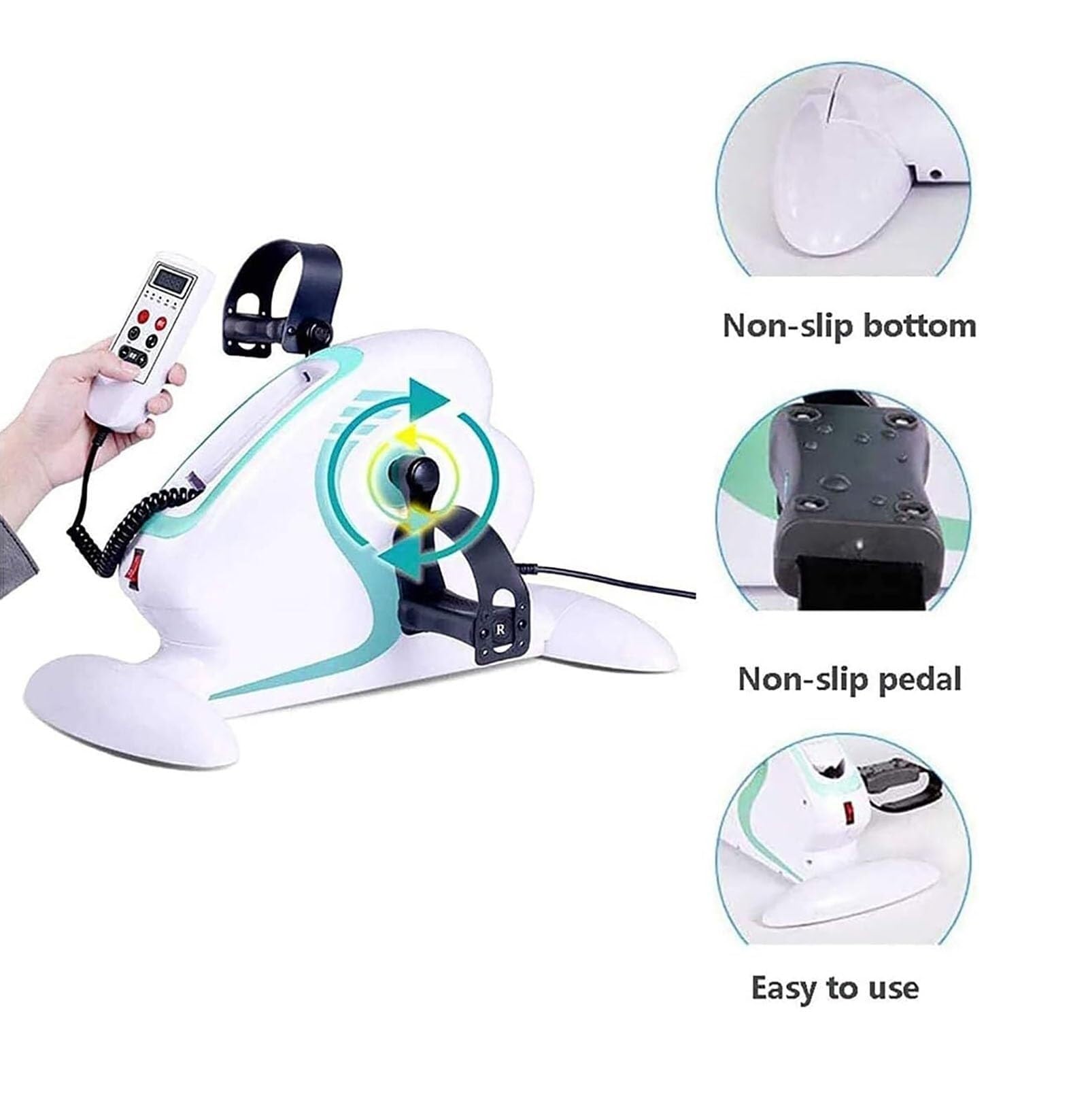 Przenośny rower treningowy z pedałem elektrycznym Stepper Fitness Rower z napędem z wyświetlaczem LCD Urządzenie do ćwiczeń z pedałami, do ramion i nóg