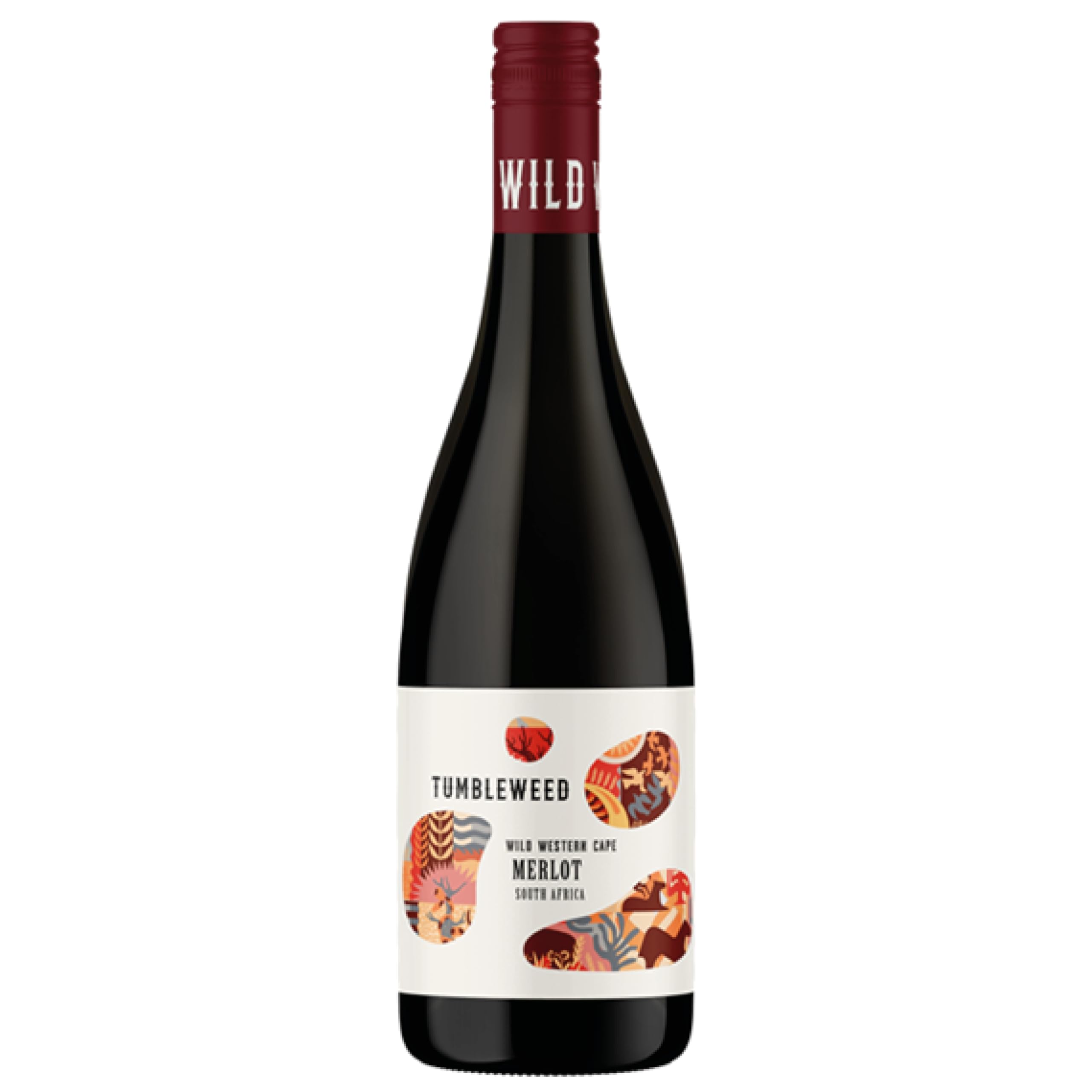 Bruce Jack Tumbleweed Wild Merlot – South African Red Wine (Swartland) 75 cl, 13% ABV – Silky Red Berry & Subtle Herb Notes