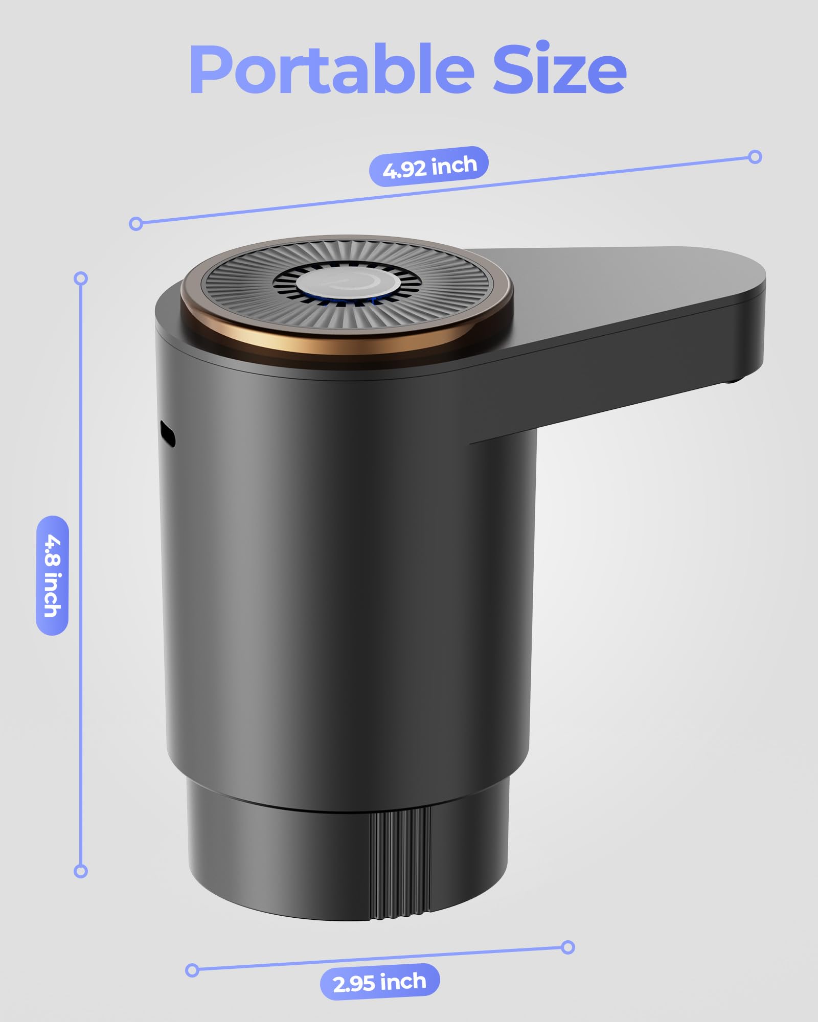 Water Bottle Pump, Portable Electric Water Dispenser Pump for 5 Gallon Bottles - USB Charging, Automatic Switch, Rechargeable Battery for Home Kitchen Room Camping