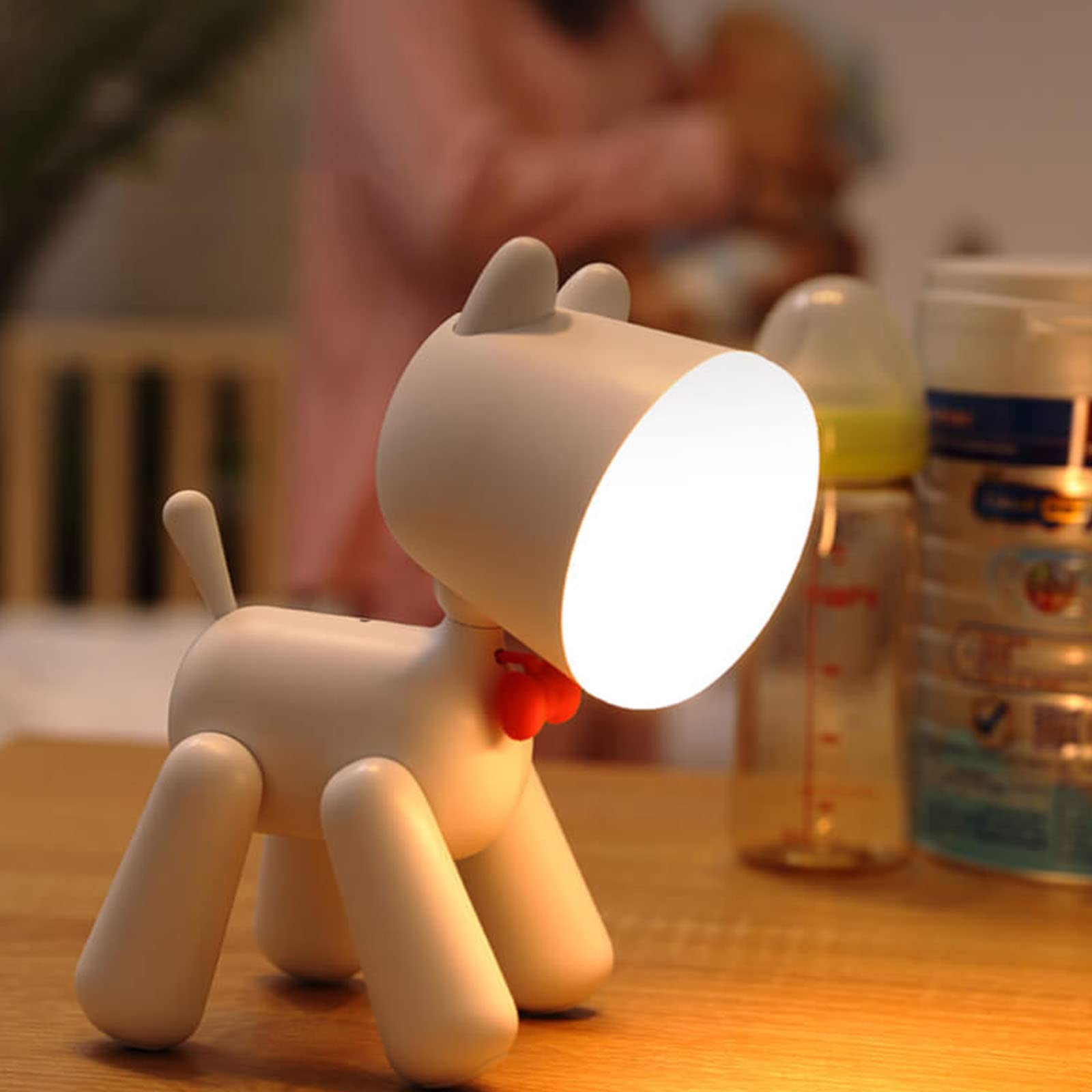 Veilleuse LED pour enfants avec interrupteur Dimmable Bébé Allaitement Lumière Portable USB Charge Veilleuse Réglable Dessin Animé Chien Lampe Chambre d'enfant Décoration Jouets Cadeaux Festival
