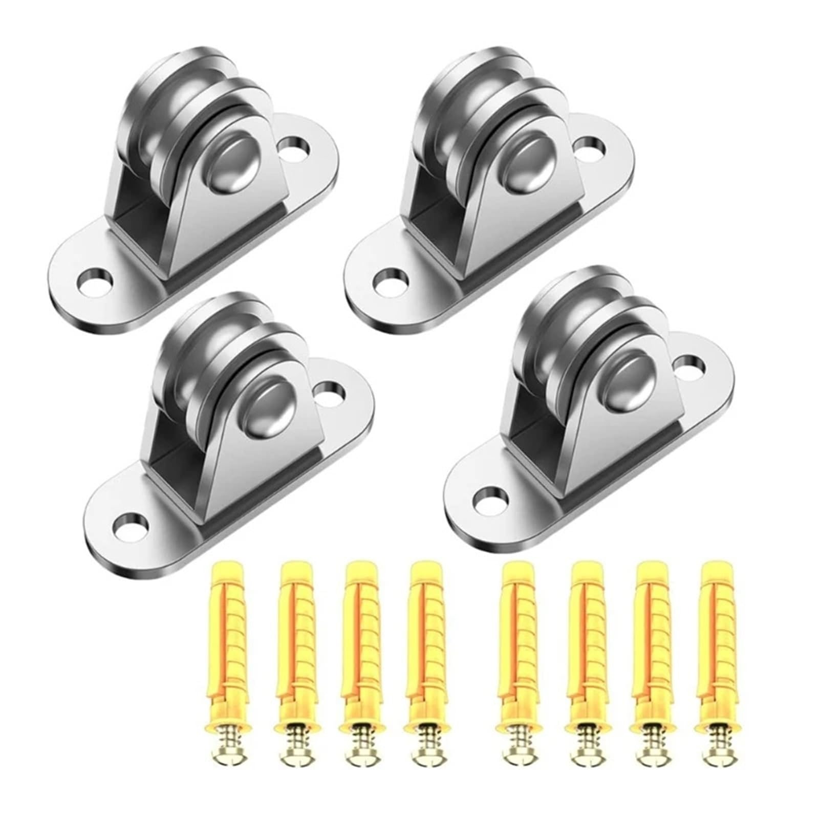 Polea Bloquear Bloque polea Polea silenciosa Rueda rodamiento dúplex Rodillo polea rodamiento pesado Polea(2 pack)