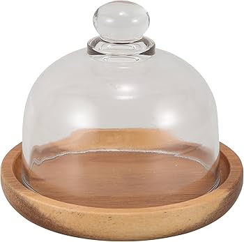 Amazon｜NIYANGLE 木製トレイとガラスドーム蓋付きミニケーキスタンド