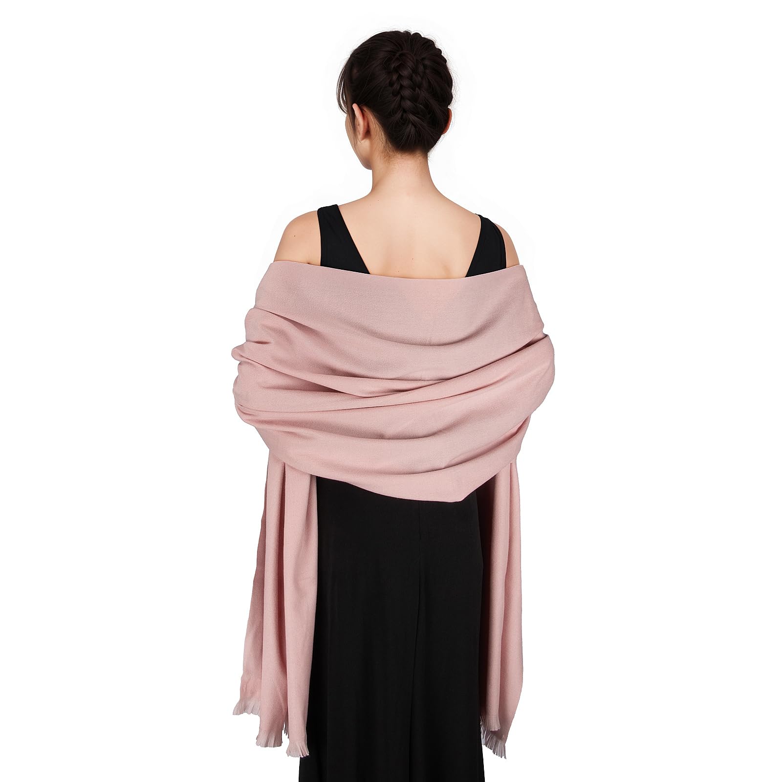 Swat Pany Women's Pale Pink Pink Scarf For Pashmina Shawls And Wraps For Wedding Evening Dress