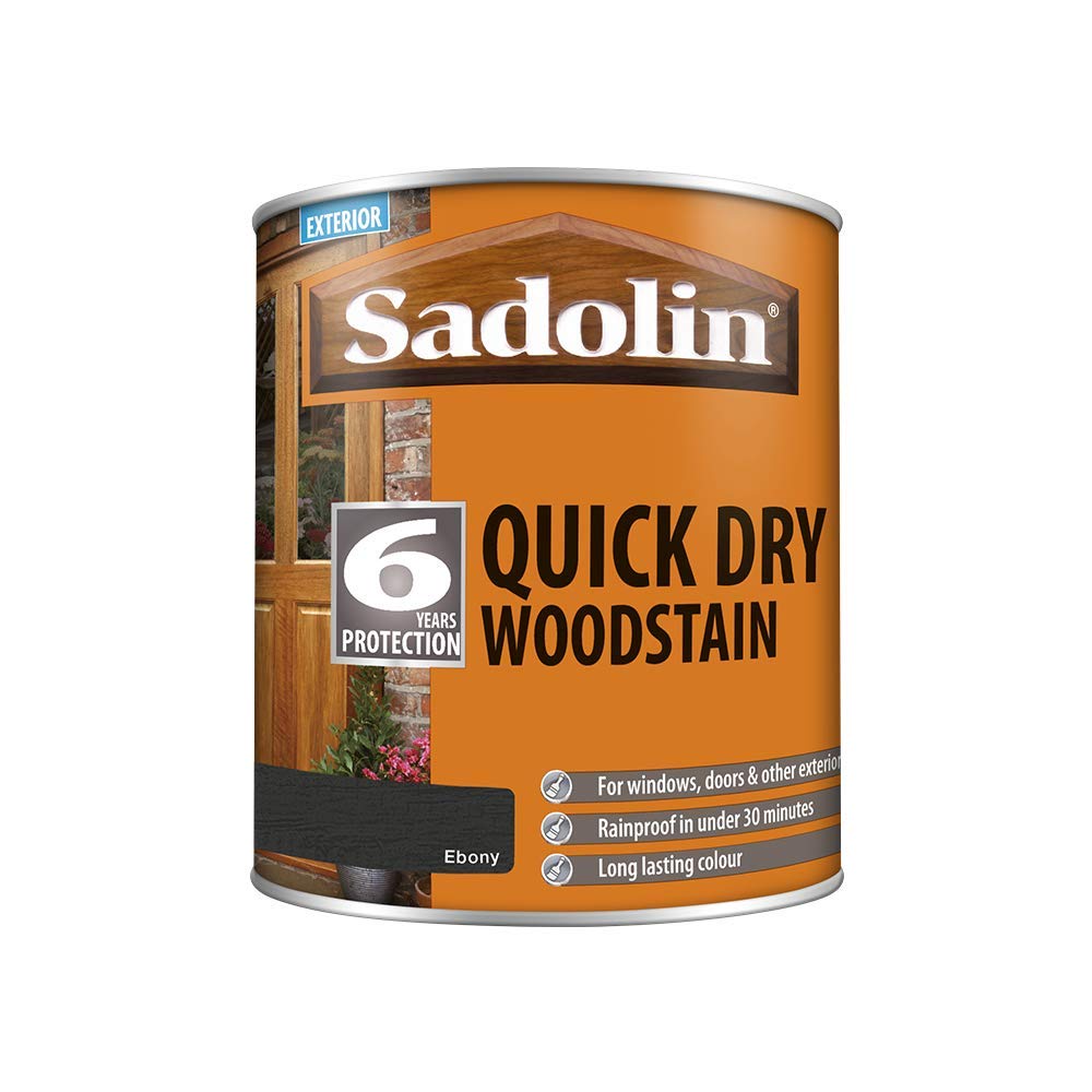 Sadolin Unisex Ebony Quick Drying Woodstain Ready Mixed 1L