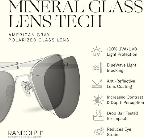RANDOLPH 　サングラス Aviator - Satin Gunmetal | Randolph USA