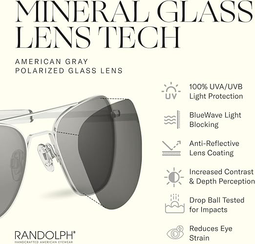 ランドルフ　サングラス Aviator 23K White Gold & AGX Sunglasses | Randolph USA