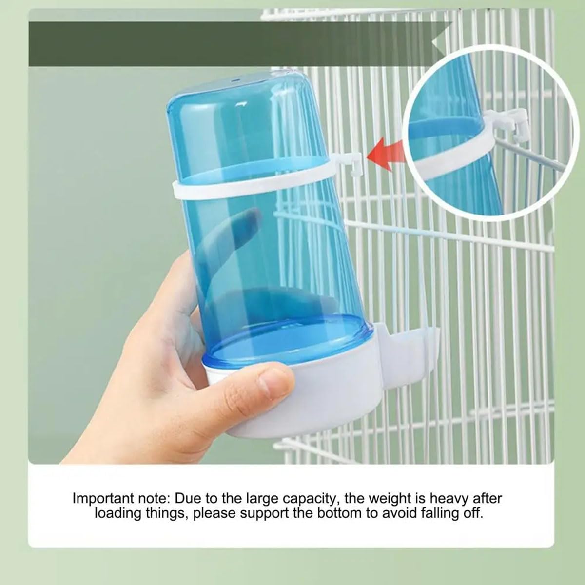 Mangiatoia Automatica Per Uccelli In Plastica Trasparente - Alimentatore A Ventosa Per Gabbie | Verde - Foto 10