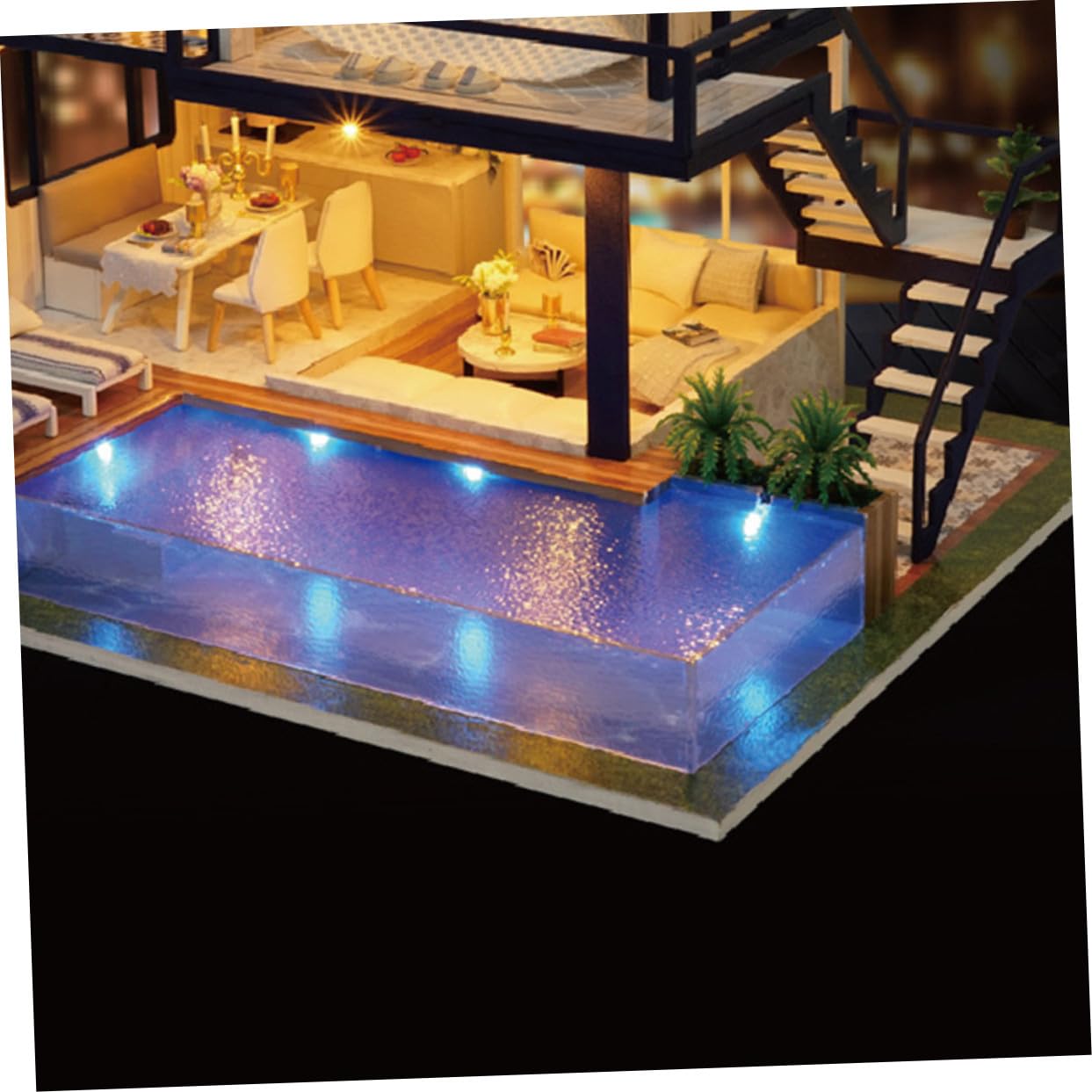 BESTonZON Modelo de Cabina DIY para Casa de Muñecas, Juguete de Montaje Manual de Madera y Plástico, Fácil de Construir y Decorativo Familia en Casa