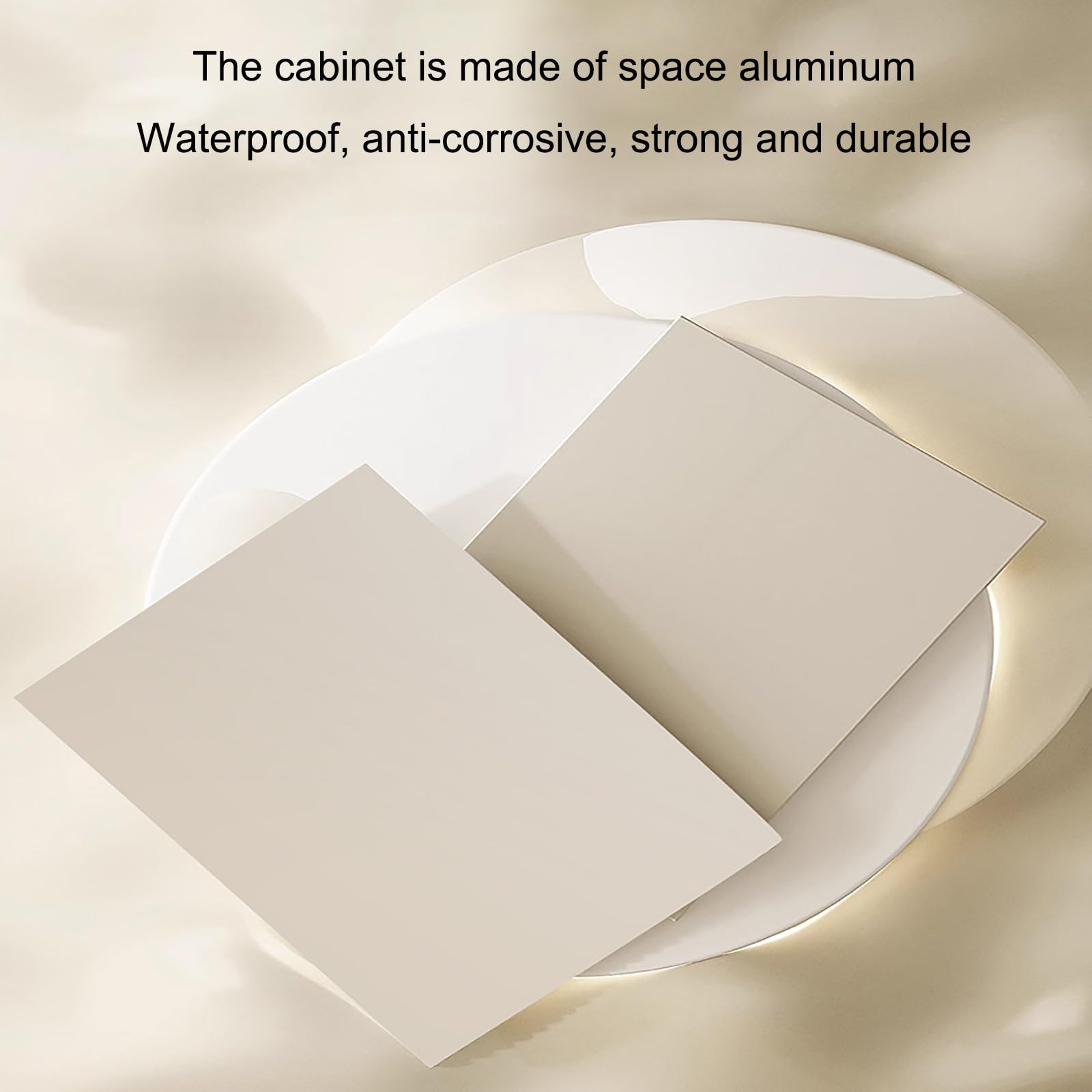 Eckwaschbecken Mit Unterschrank, Wandmontiertes Keramik Waschbecken, Badezimmer-Waschbecken, Mit Spiegelschrank, Badunterschrank Waschbecken, Badmöbel-Set, Für Badezimmer(Beige,48cm/18.9in)