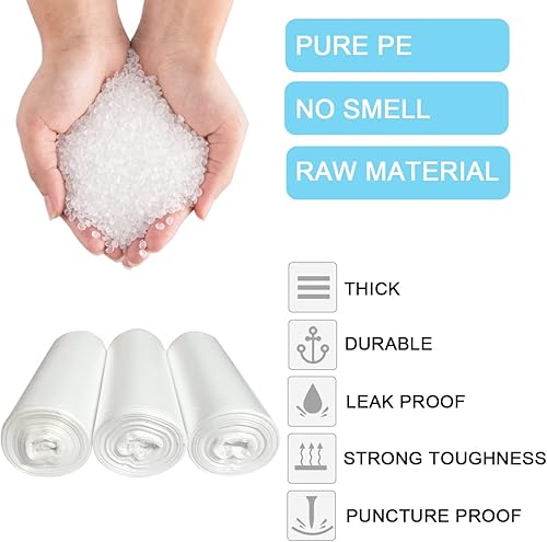 Miniatura 8 de Bolsas de basura negras de 10 galones, bolsas de basura ultra gruesas de 18 micras para cocina de oficina, 90 unidades