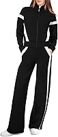 XIEERDUO Women's 2025 Lounge Sets: 2-Piece Sweatsuit with Full-Zip Sweatshirt & Wide Leg Sweatpants