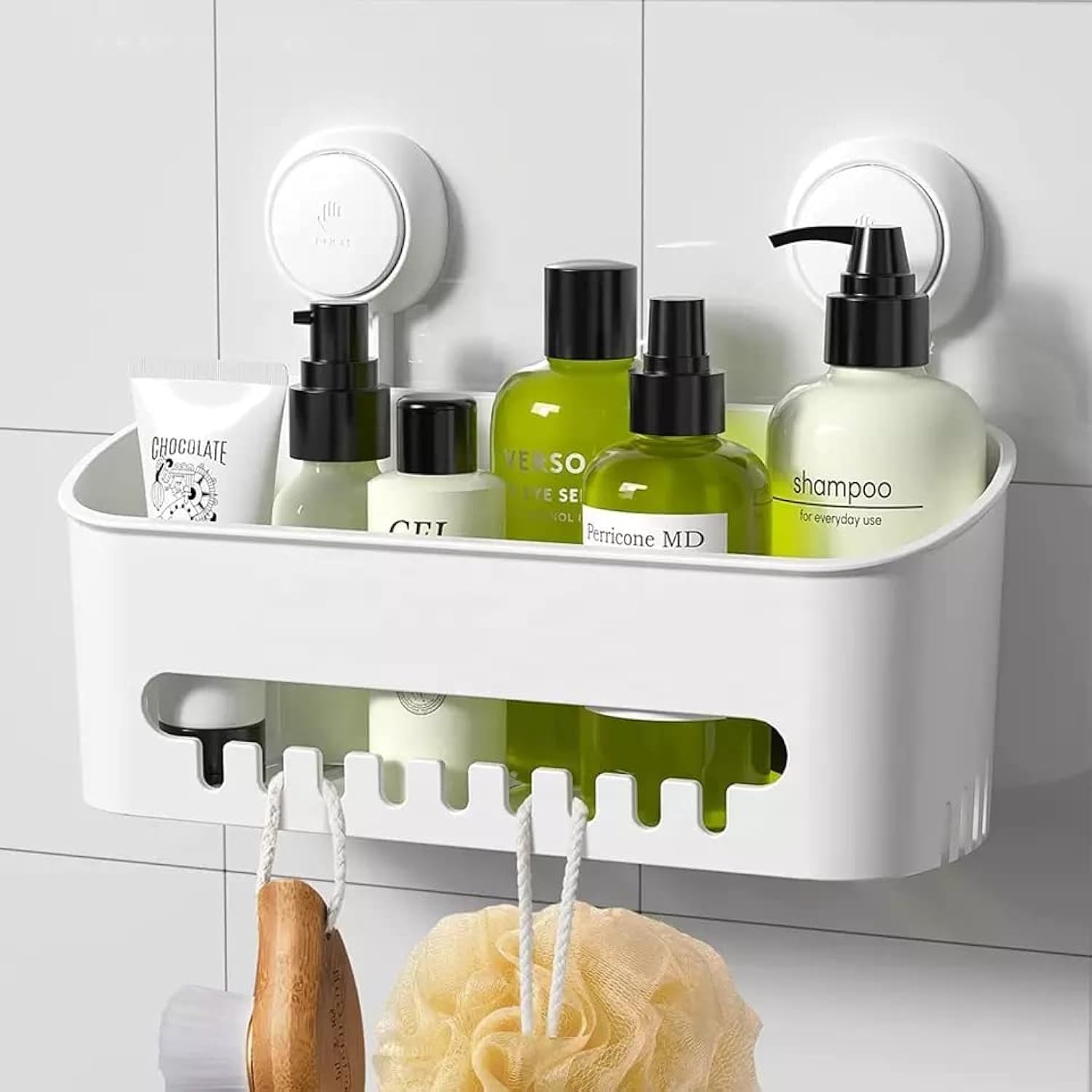 Nyarra Vacuum Suction Shower Caddy for Bathroom Hanging - Drill-Free Installation, Removable, Suction Shelf for Bedroom - Wall Mount Storage Baskets for Kitchen - Shampoo Rack, Toiletries Holder-image-48