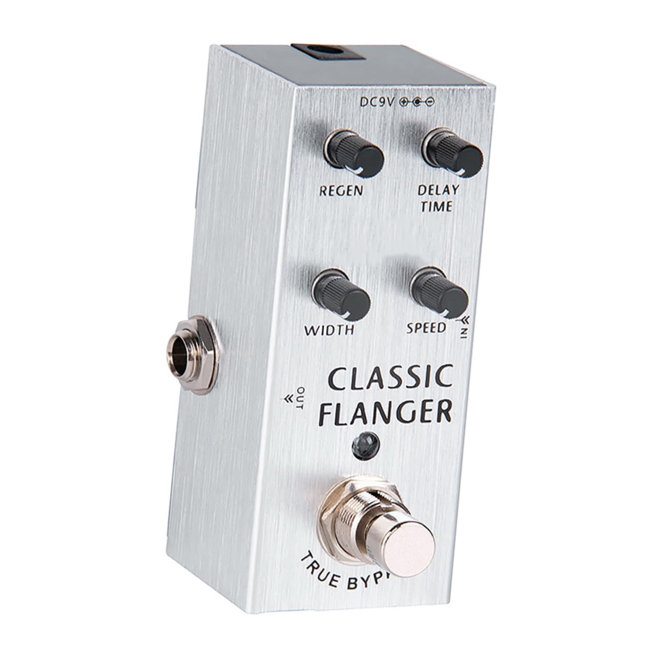 Pedale Flanger per Chitarra Elettrica, Effetto Metal Professionale | Argento, Struttura in Metallo, Uso in Performance , Formato Leggero per Musicisti e Apprendisti