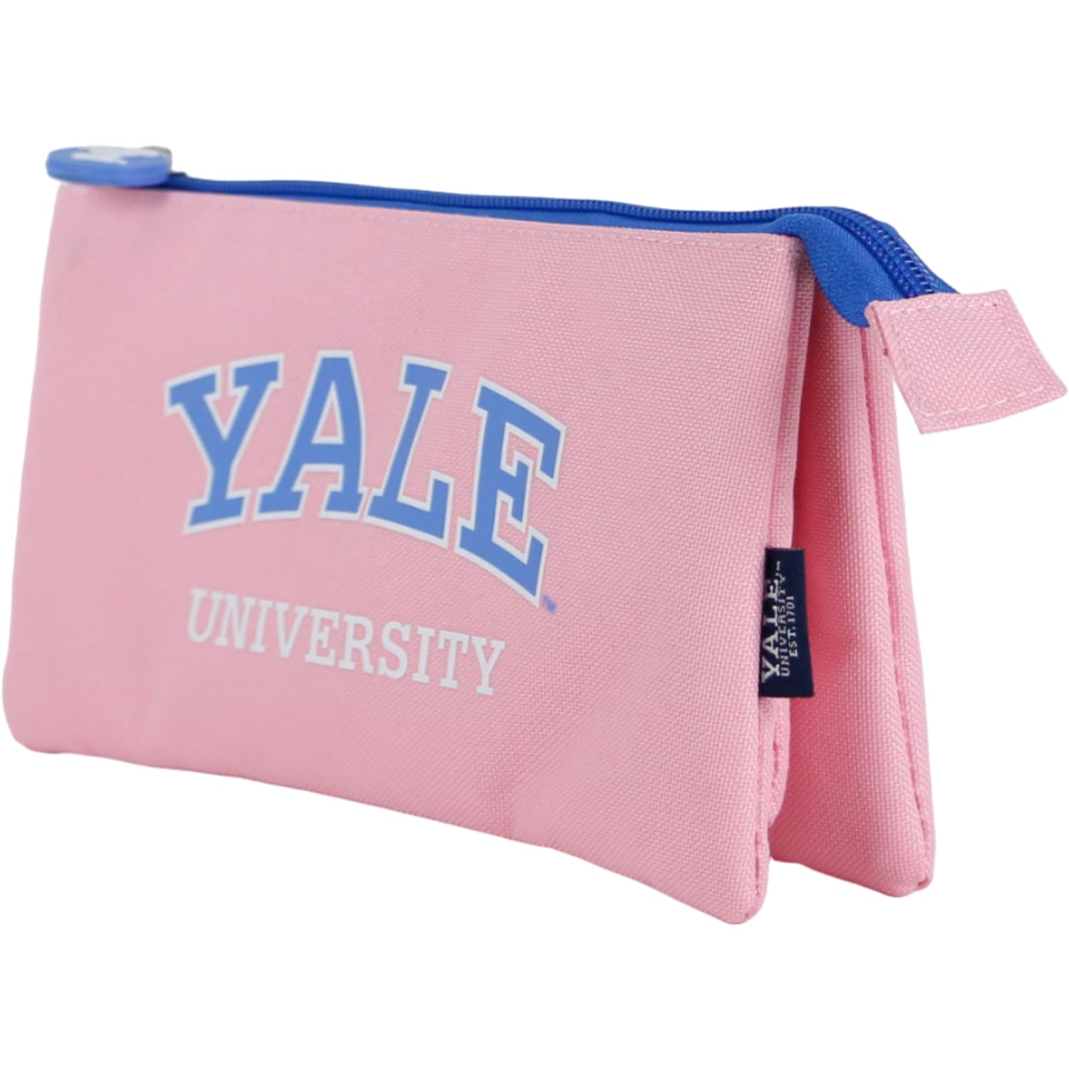 DOHE - School Pencil Case 3 Compartments - Zipper Closure, Durable Polyester, 23x12x2.5 cm, School Supplies - Yale University Pink Lady - Pink