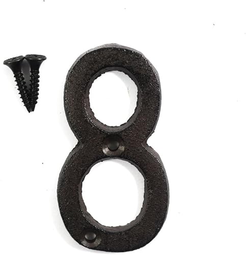 Letras del abecedario de 3" en metal de hierro fundido decorativas, estilo clásico, para colgar letreros de pared, dirección, nombre, letrero con la