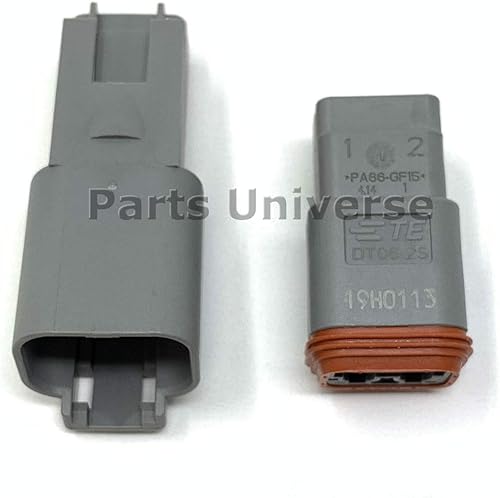 Miniatura 3 de Deutsch Kit de conectores de 2 pines con carcasa, pasadores y sellos terminales estilo engarzado, calibre 14-16