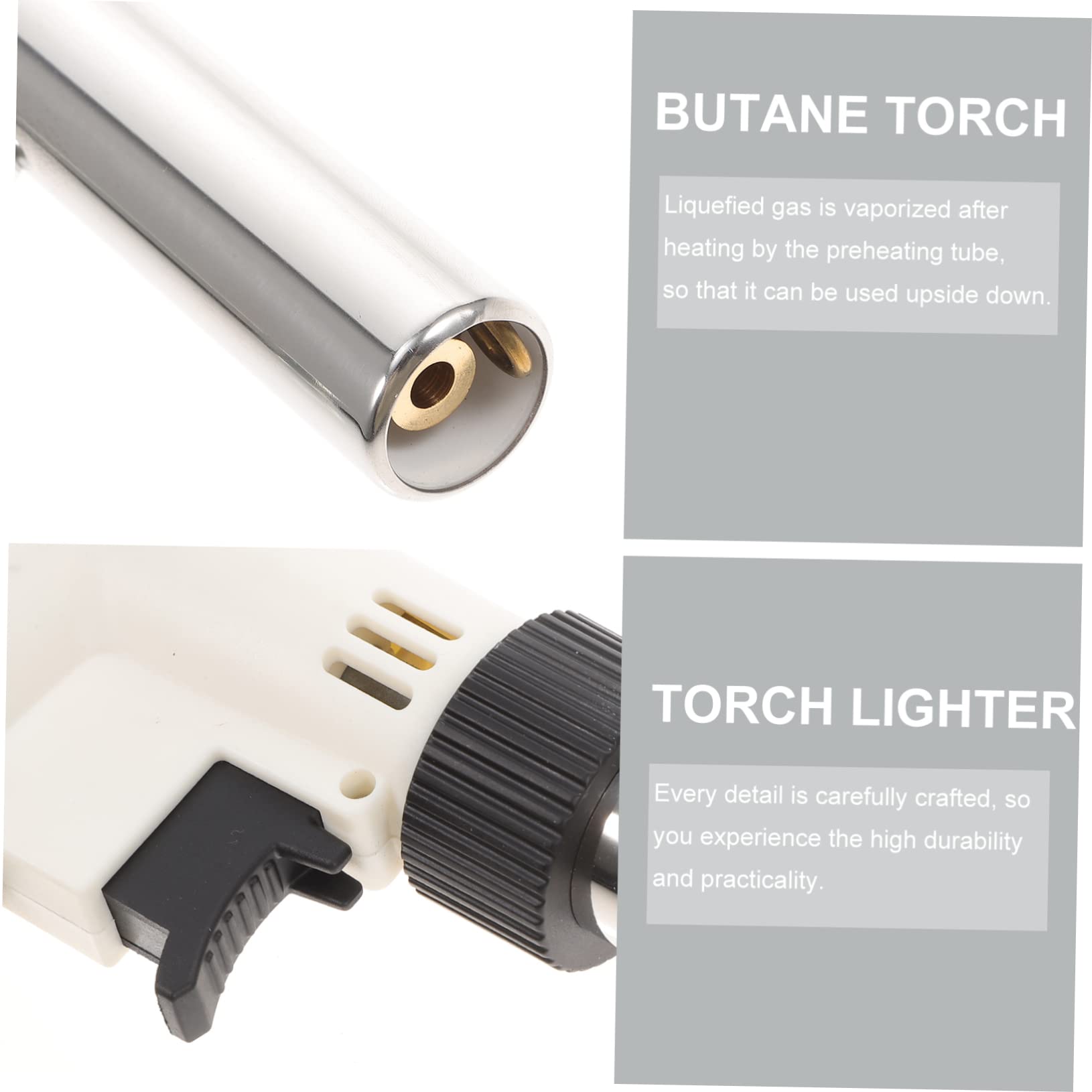 BIUDECO Creme Brulee Torch Cooking Torch Preheating Tube Abs Shell for Outdoor Use