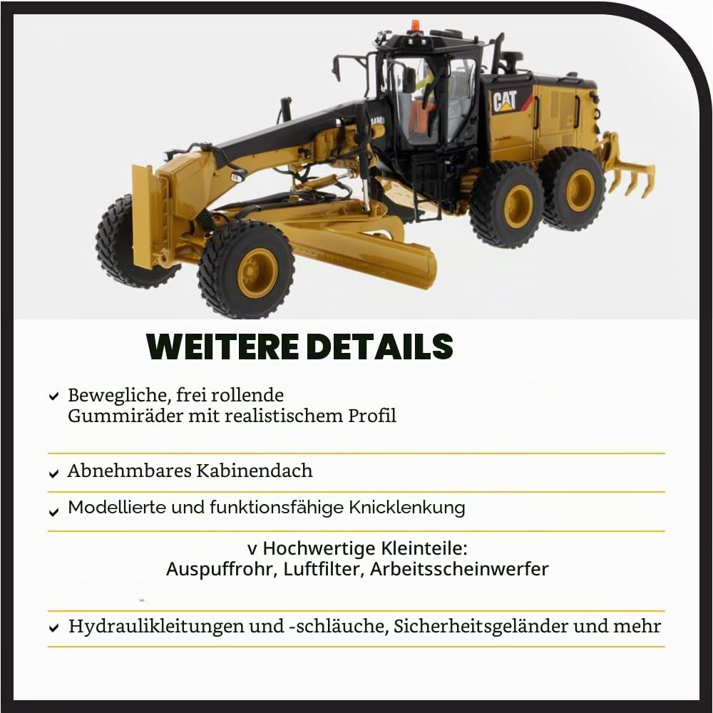 Diecast Masters 1:50 Scale Model Cat 14M3 Motor Grader, 85545