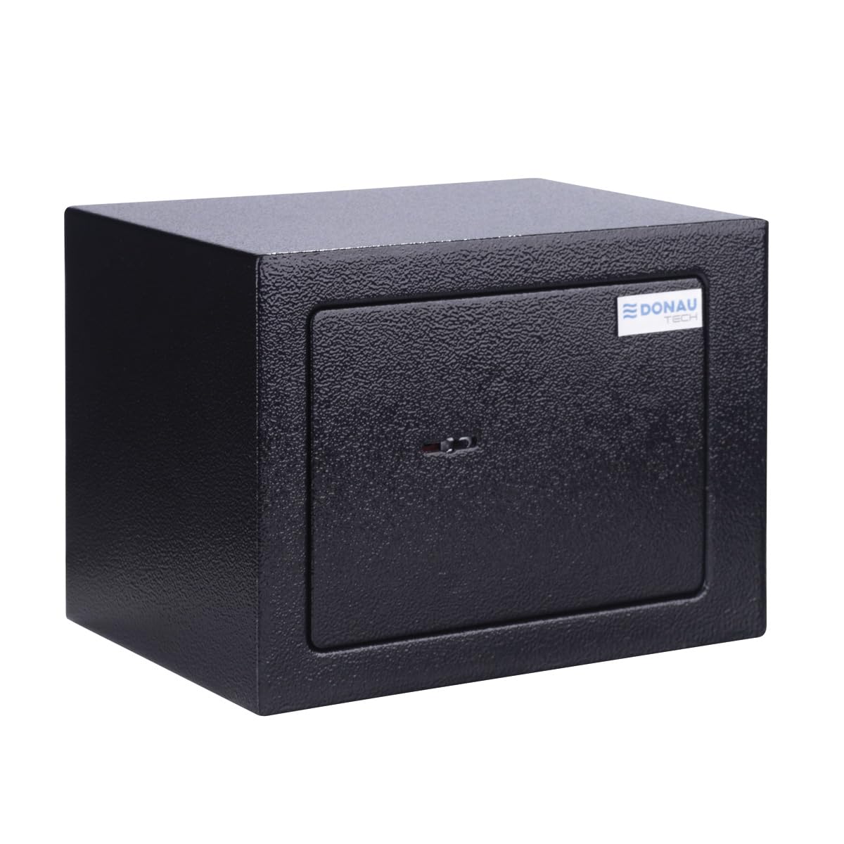 Caja fuerte para muebles DONAU TECH, 4,6 L / 23 x 17 x 17 cm/Caja fuerte para suelo o pared, incluye 2 llaves/Color negro