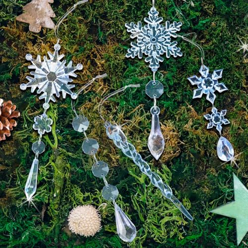 Image of Crystal Ornaments for Christmas Tree Winter Wonderland Decorations