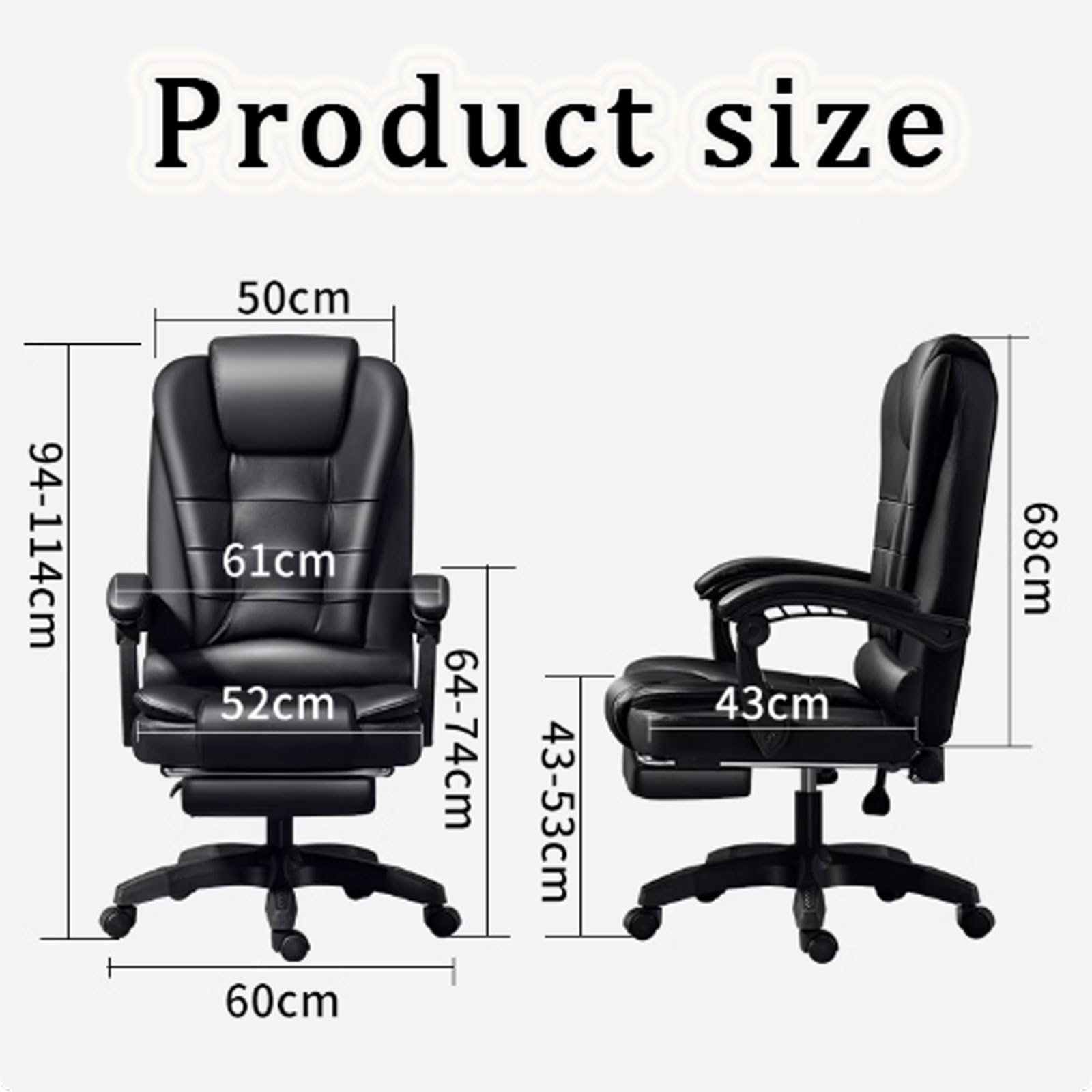 Sedie da gaming Sedia da ufficio ergonomico, sedia da ufficio in pelle esecutiva con poggiapiedi - sedia per computer reclinabili girevoli regolabili per casa o in ufficio Sedie da scrivania
