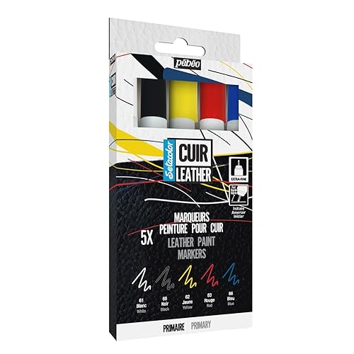 PEBEO Set Setacolor Acrylique Cuir et Similicuir – Personnalisation Sac,