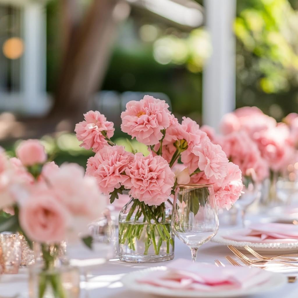 GlobalRose 100 Pink Carnation Flowers - Responsibly Sourced Carnations Fresh Flowers - Hand-Picked Fresh Bouquet for Graduation, Anniversary, Birthday & Special Occasions (4 Bunches of 25 Stems)