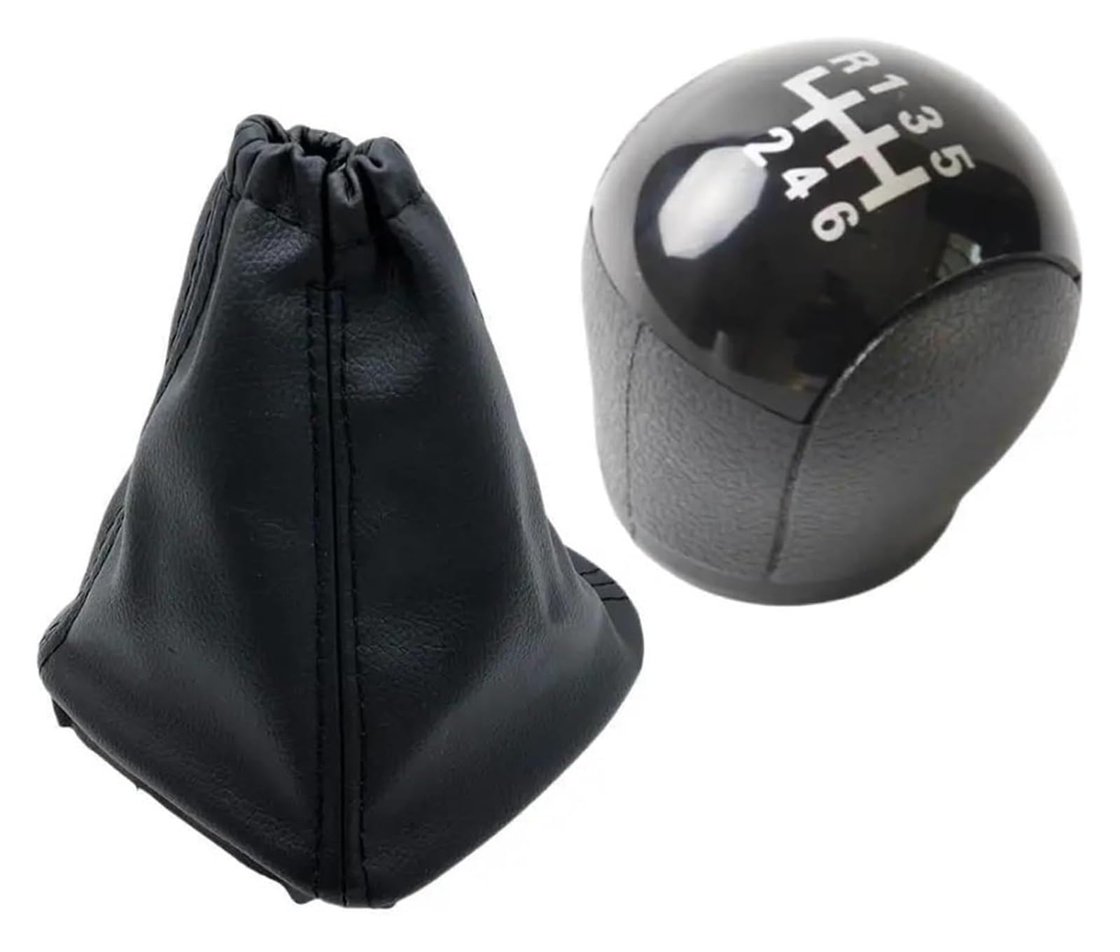 TRASH BIN Car Gear Shift Knob for Transit for Van MK7 2006-2013 5 6 Speed Manual Gear Stick Shift Knob Lever Gaiter Leather Boot Cover(6 Speed Combo)